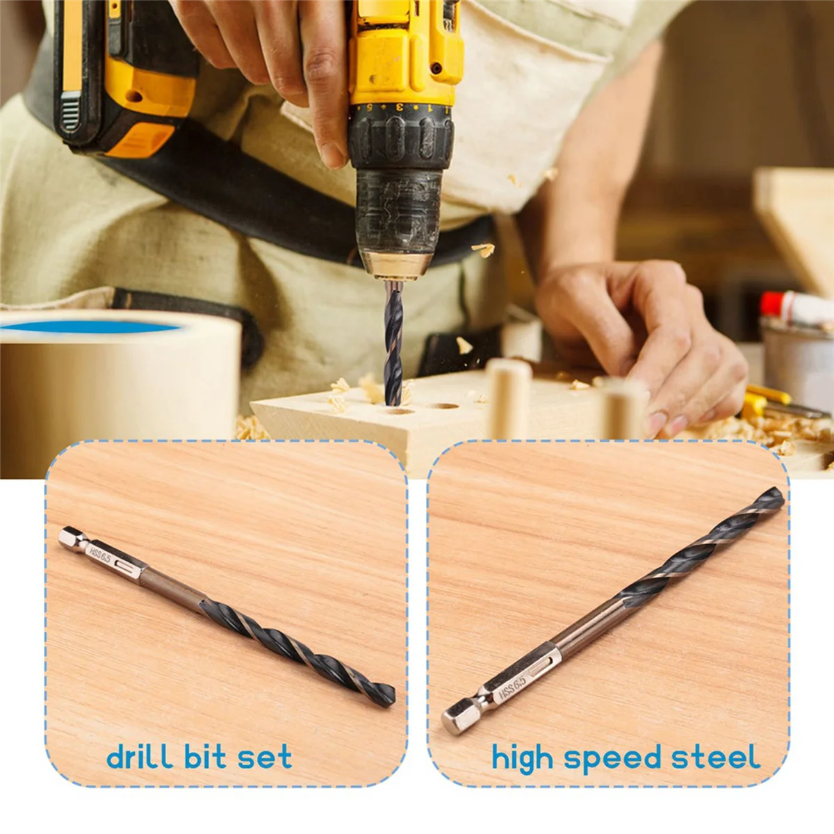 Juego de brocas métricas de cobalto con vástago hexagonal de 13 piezas de brocas hexagonales de controlador de impacto HSS de cambio rápido para metal