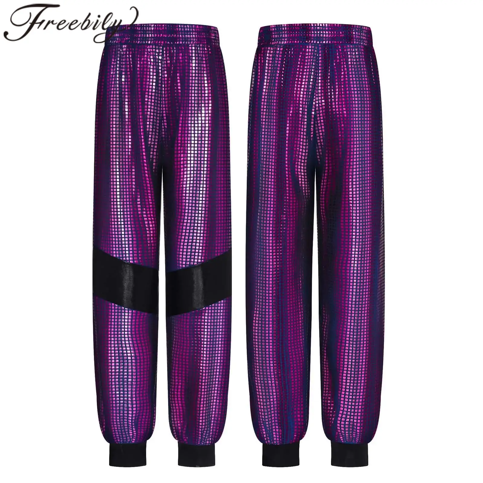 

Детские брюки для уличных танцев в стиле хип-хоп, одежда в стиле хип-хоп, уличная одежда для мальчиков и девочек, костюм металлического джазового танца, детские клетчатые брюки-карго