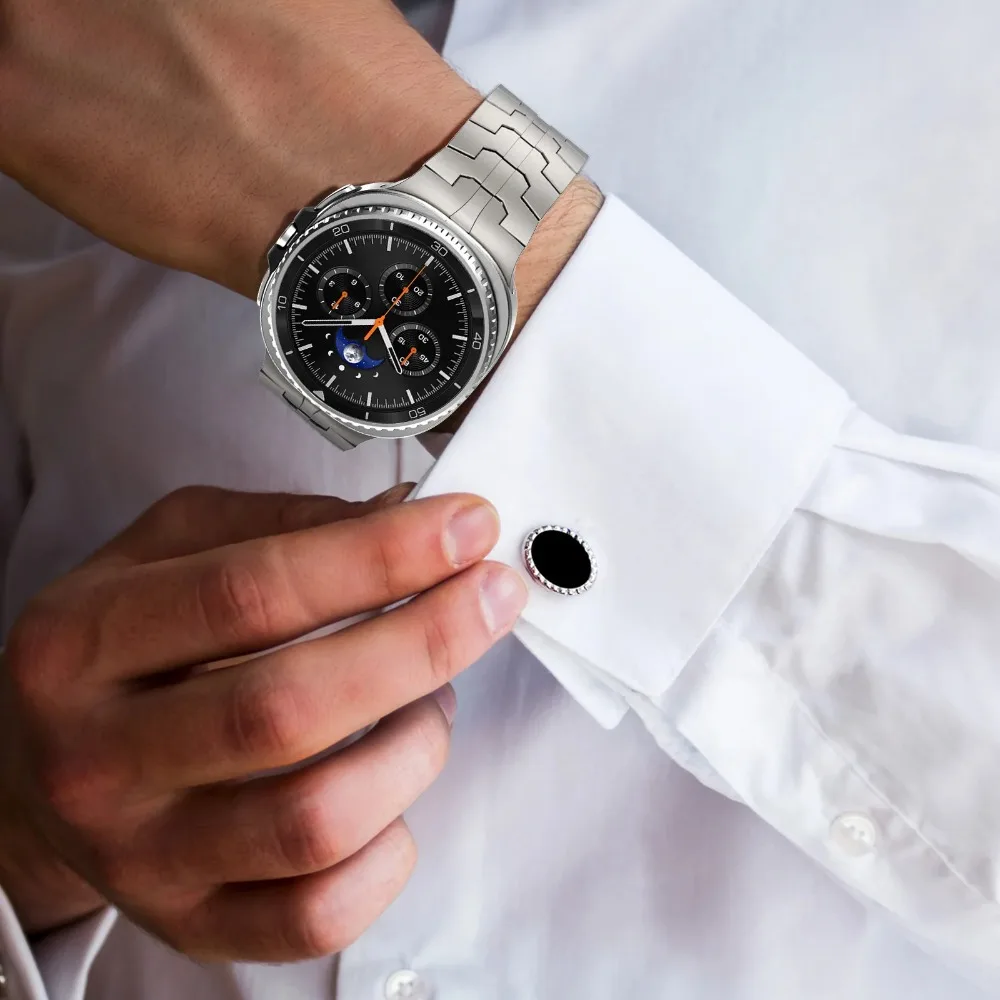 حزام معدني من الفولاذ المقاوم للصدأ لساعة سامسونج جالاكسي 8/8 كلاسيكي 40 مللي متر 44 مللي متر 46 مللي متر سوار لساعة جالاكسي 8 حزام كلاسيكي