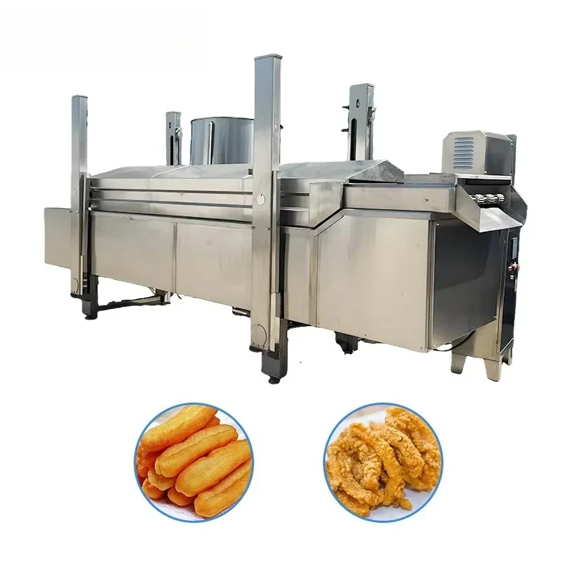 Customized Commercial Electric Continuous Fryer High Capacity Industrial Frying Machine for Restaurant Snack Shop