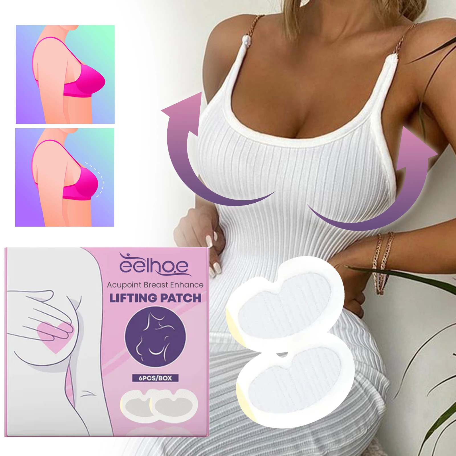 

breast lifting patch, anti sagging, firm and plump, lifting and firming patch, smoothing the skin, women's breast care patch
