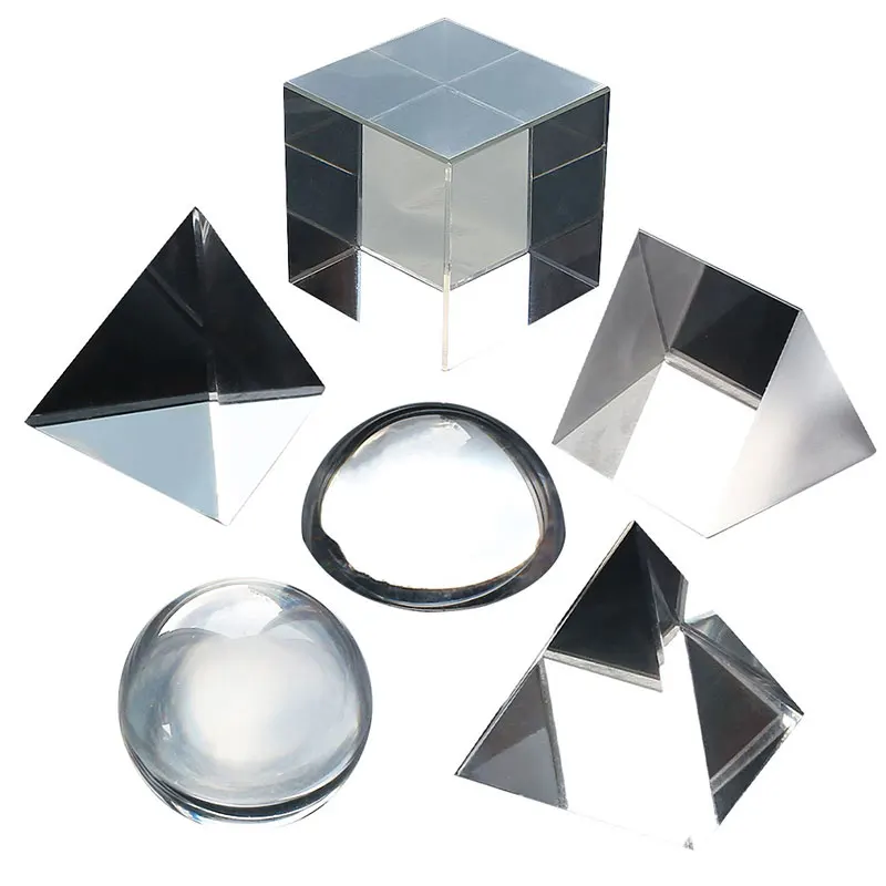 Prism Set Physical Optical Prism 6 Pieces 9 Pieces Hemisphere Triangular Pyramid Sphere Tetrahedron Cylinder Cubic Diamond