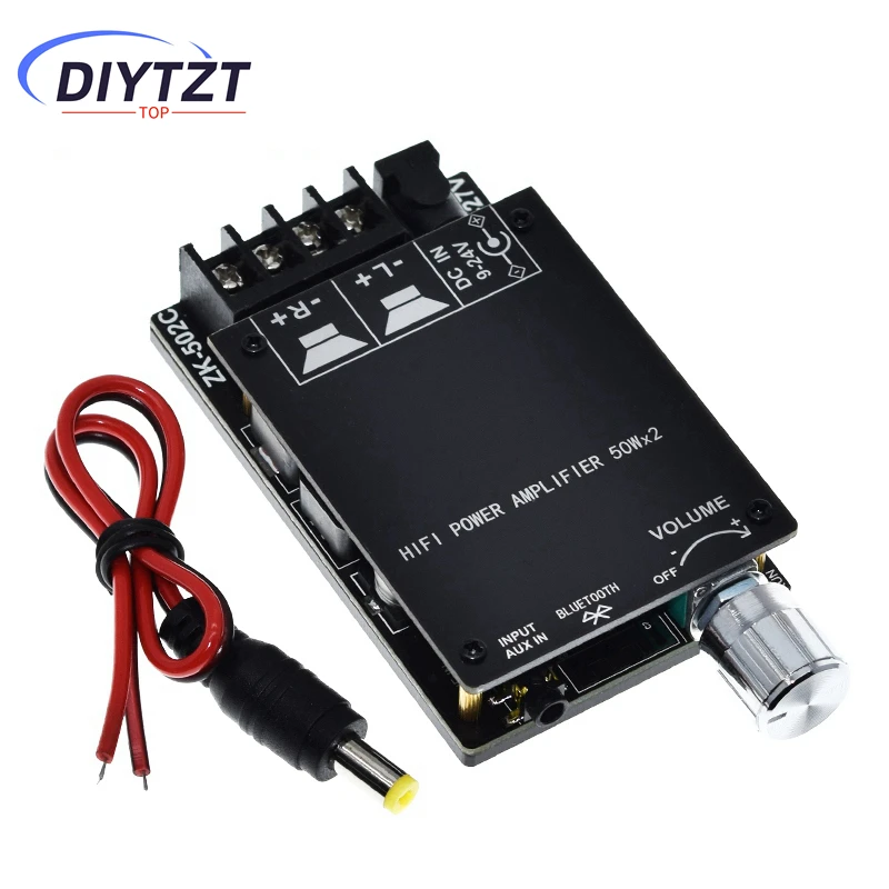 DIYTZT HIFI Stereo Bluetooth 5.0 50W+50W TPA3116 Digital Power Audio Amplifier board TPA3116D2 AMP Amplificador Home Theater