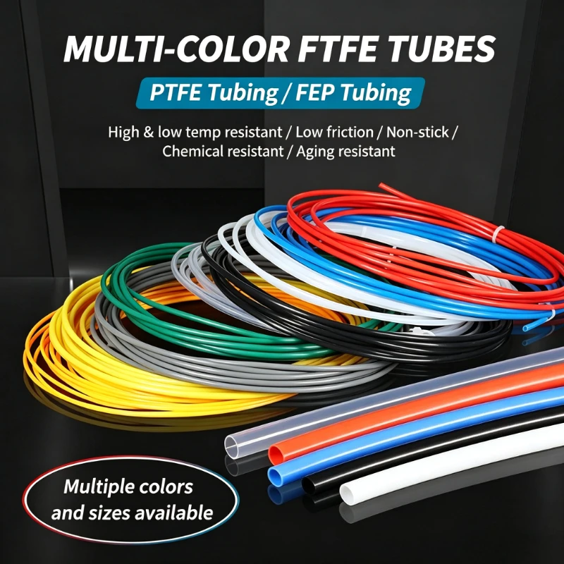 2~10M ID 1 2 2.5 3 4 5 6 7 8 10mm High Temperature Resistant F46 Hard Pipe For 3D Printer Rigid PTFE FEP Tubes 600V 3KV Cable