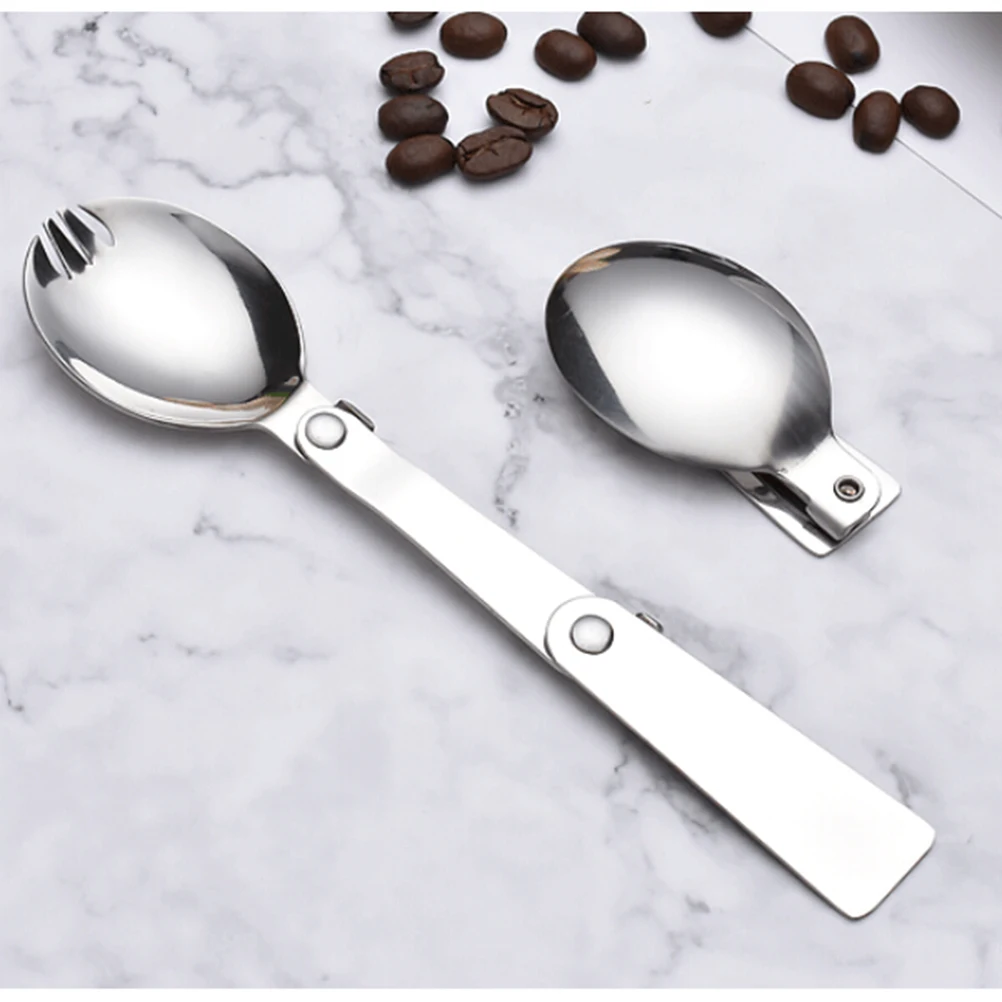 

Stainless Steel Foldable Corrosion Resistant Travel Cutlery Portable Handy Tableware For Picnic Outdoor Camping Climbing