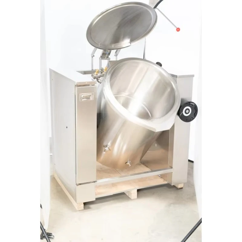 200 Liters Electric Industrial Cooking Pot Commercial Bratt Pan Tilting Feature Kettle for Meat Sugar Boiling Cuisson Machine