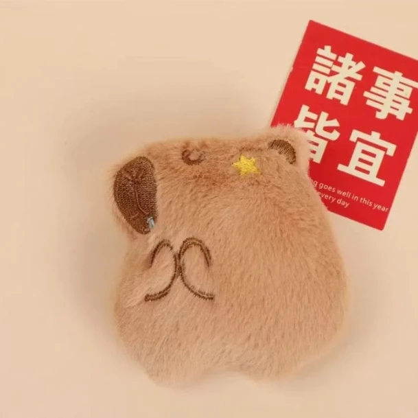 Soft Capybara Plush Brooch Creative Funny Kapibara Plush Pin Lovely Kawaii Capibara Plush Badge Girls/Boy Bag Gifts