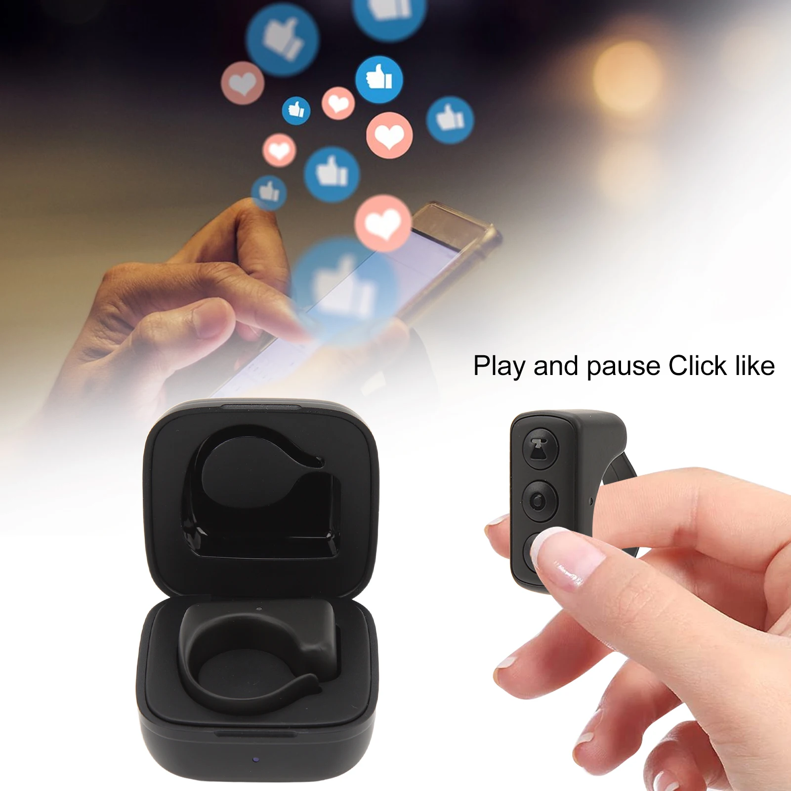 APP Page Turner Cell Phone Remote Clicker Bluetooth Remote Control Page Turner APP Remote Scrolling Ring Clicker for Cell Phone