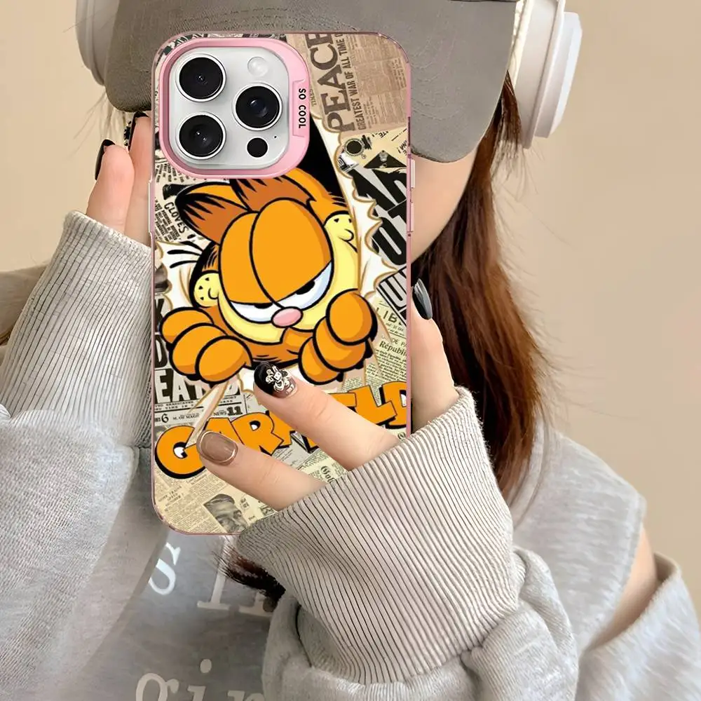 E-Garfield Phone Case For IPhone 17 16 15 14 13 12 11 Pro MAX Matte Shockproof Back Anti Fall Matte Cover