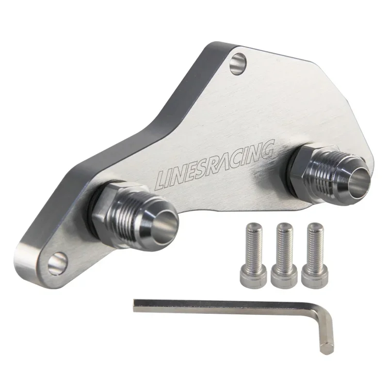 

Aluminum AN10 Upgrade Oil Cooler Thermostat Adapter Delete Plate For BMW N54/N55 E82 E88 Silver/Black