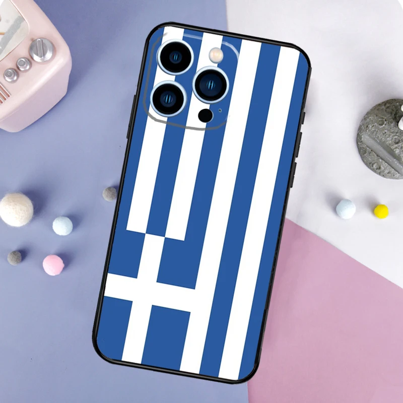 Greece Greek Flag Funda For iPhone 16 15 11 12 13 14 Pro MAX X XS Max XR Plus 13 Mini Phone Case