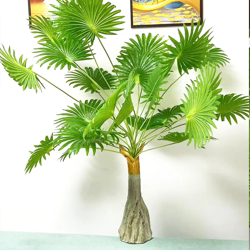 2022 latest 100 cm 18 head tropical artificial banana tree large plant fake fan leaf plastic monstera leaves