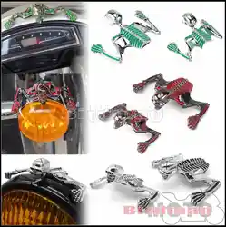 Steel Skeleton Skull Chrome Statue For Harley Motorcycle Headlight Visor Front/Rear Fender Custom Skeleton Decorative Figure