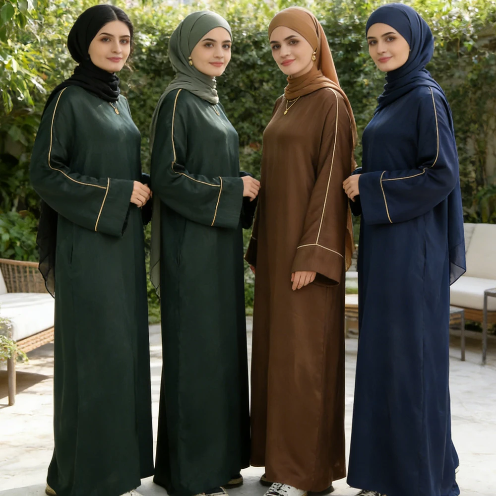 

Новая дубайская абайя, джеллаба для женщин, мусульманское платье-хиджаб, кебая на Рамадан, кафтан, марокканское женское платье, исламская одежда, джалабия, вестидос