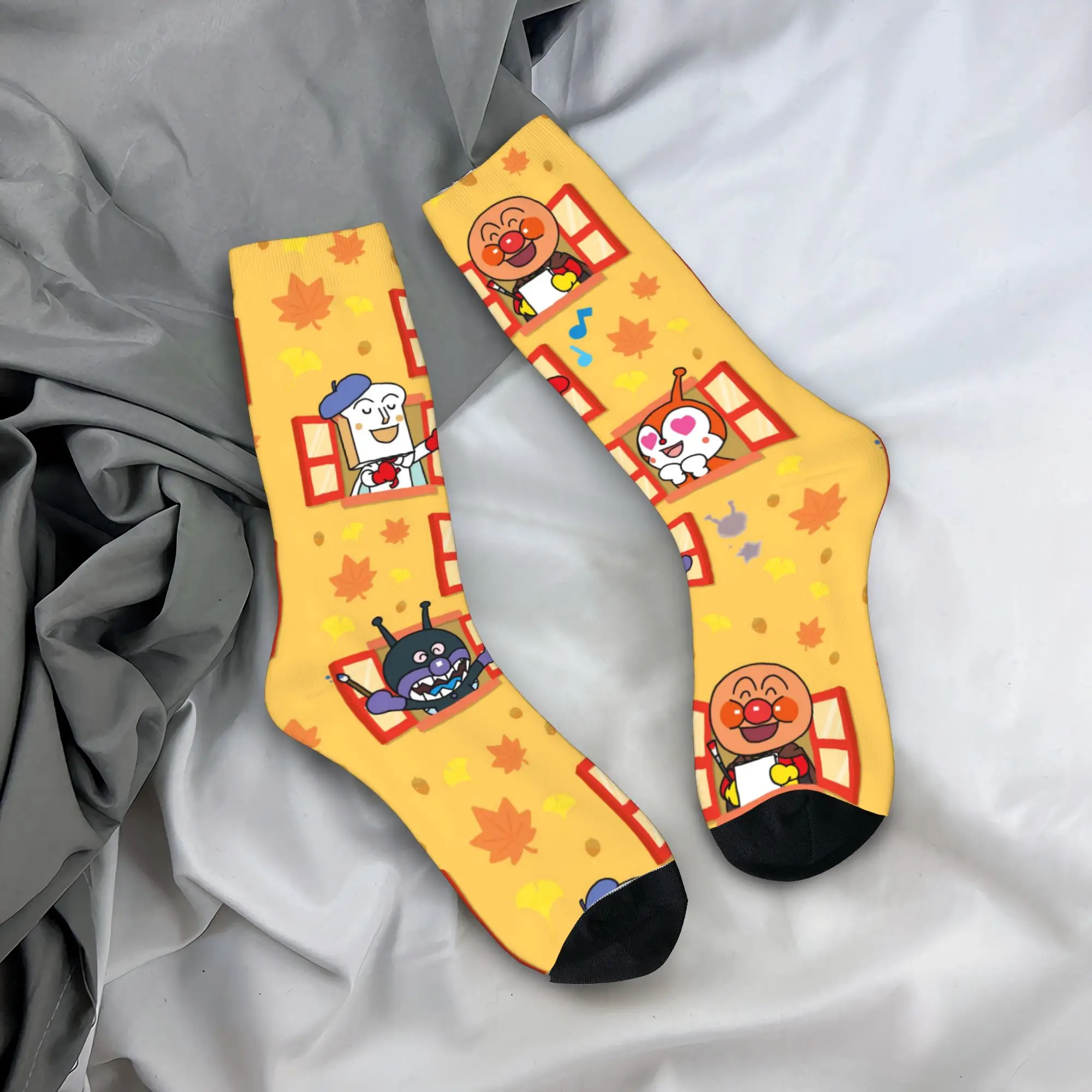 

Custom Anime Anpanmans Men Women Crew Socks Unisex Kawaii Cute Cartoon Spring Summer Autumn Winter Dress Socks