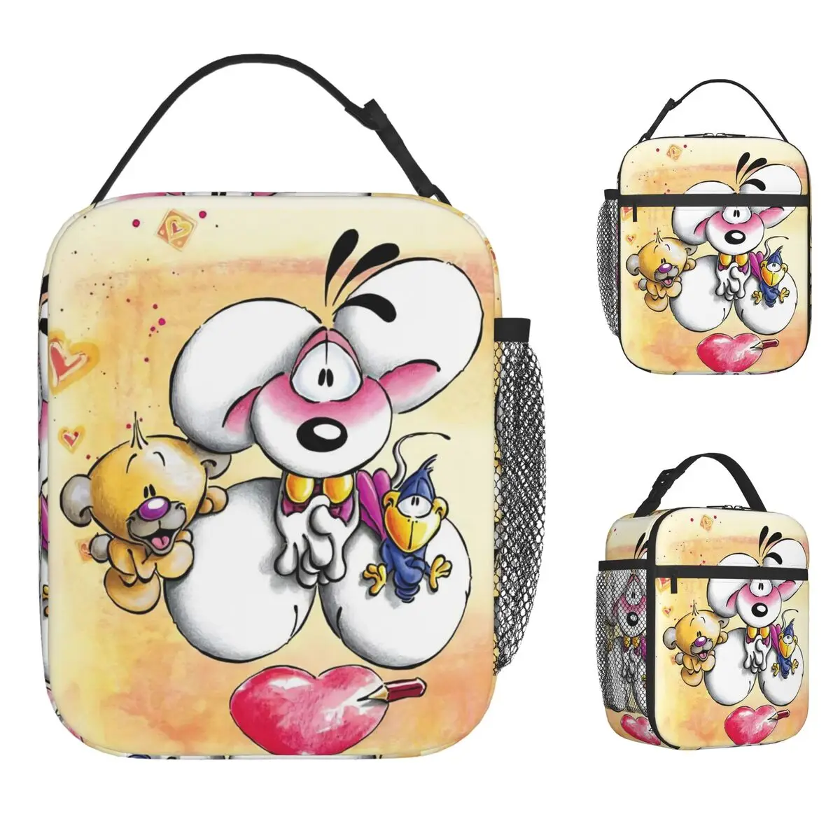 Niedliche Diddl-Lunchtasche für Kinder, bedruckt, Lunchbox, Freizeit, Büro, Kühltasche, tragbar, isoliert, Oxford, Thermo-Lunch-Taschen