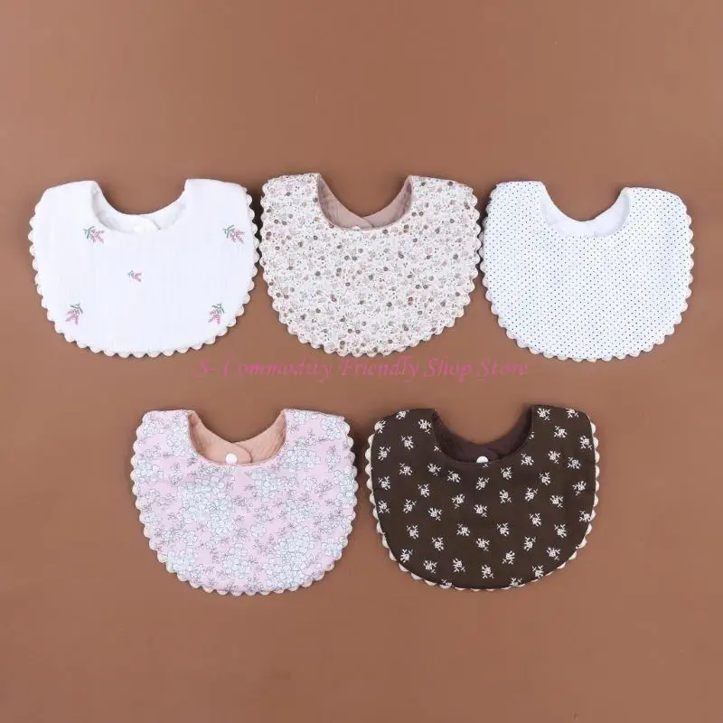 85AE مرايل تغذية الأطفال المصنوعة من القطن للرضع مطبوعة منشفة اللعاب لحديثي الولادة من قماش التجشؤ