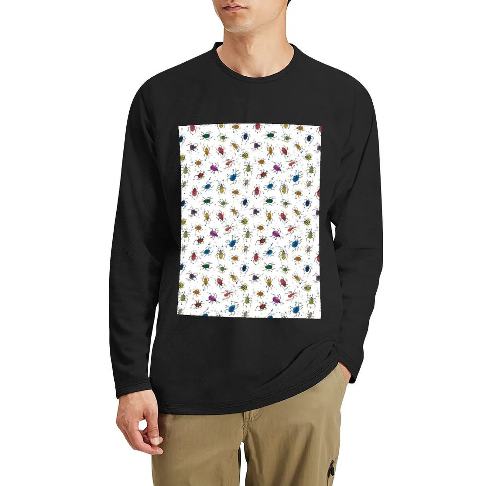 

Watercolour Doodlebugs - insects on white - watercolour bugs pattern by Cecca Designs Long T-Shirt