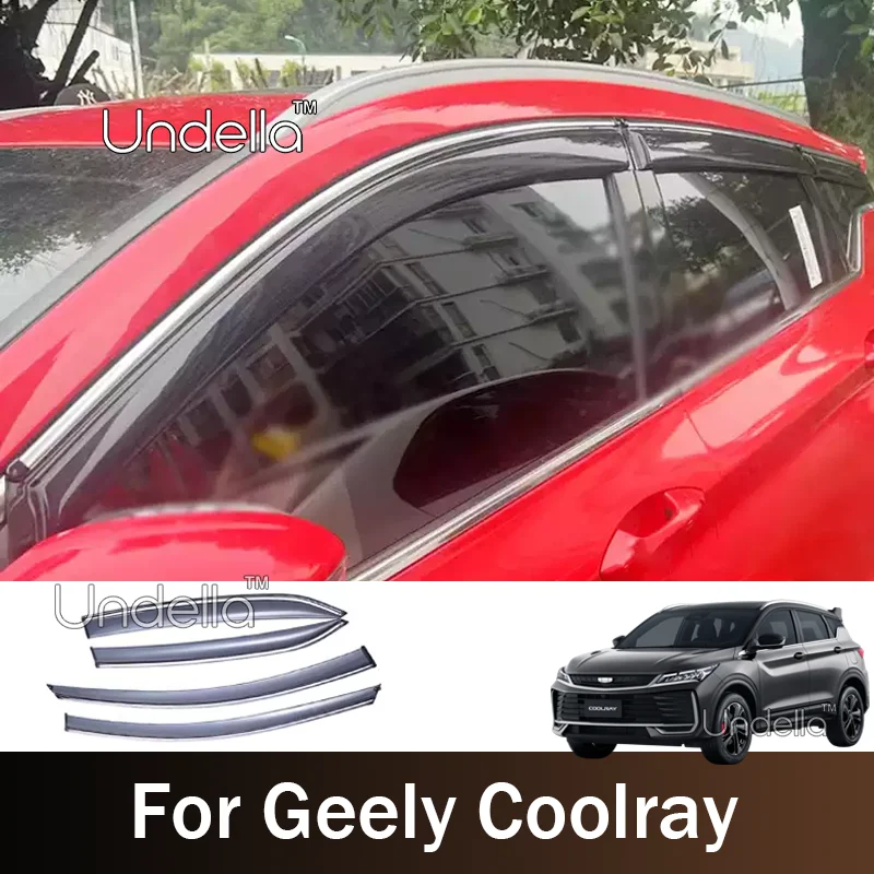 Deflectors For Geely Coolray 2026 2025 Coolray Plus Car Side Windows Visors Rain Eyebrow Sun Visor Awning Trim Accessories