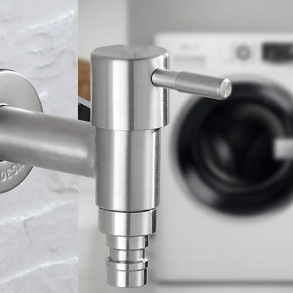 

Wall Mounted Washing Machine Faucet 304 Stainless Steel T Shape Washbasin Water Tap Quick-opening Extended Kitchen Sink Faucet