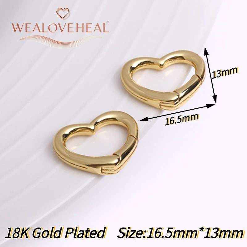 Hochwertige 18K vergoldete Messing-Karabinerhaken in Kreis-, Oval- und Herzform mit Druckverschluss für DIY-Schmuckherstellung. – Detail 35