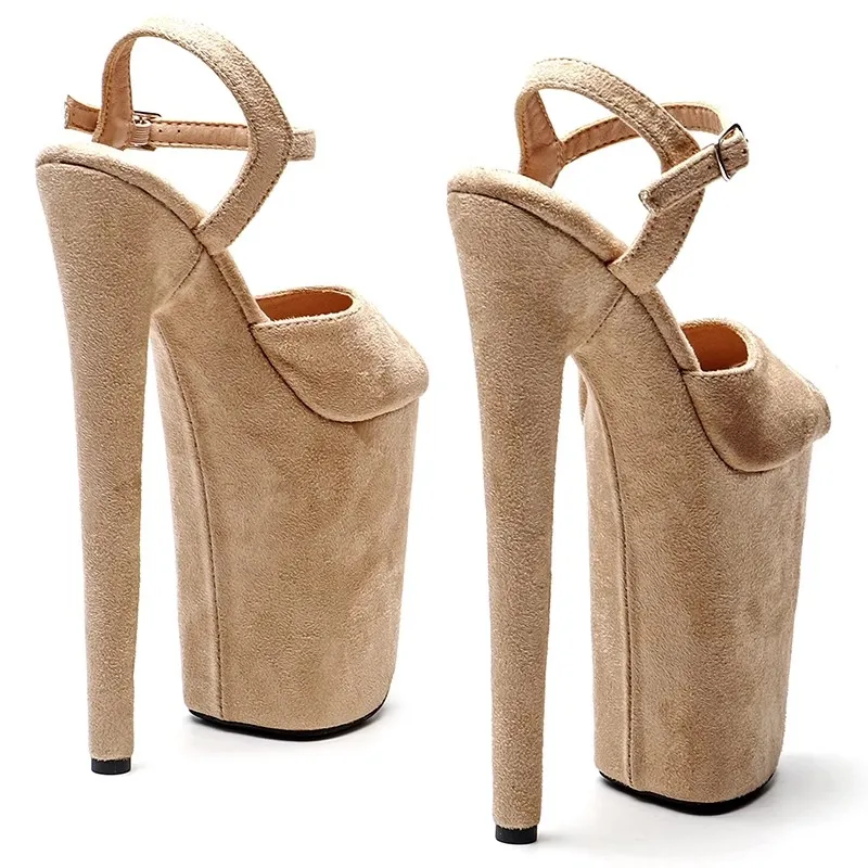 LAIJIANJINXIA New 23CM/9inches Suede Upper Sexy Exotic High Heel Platform Party Sandals Pole Dance Shoes 063