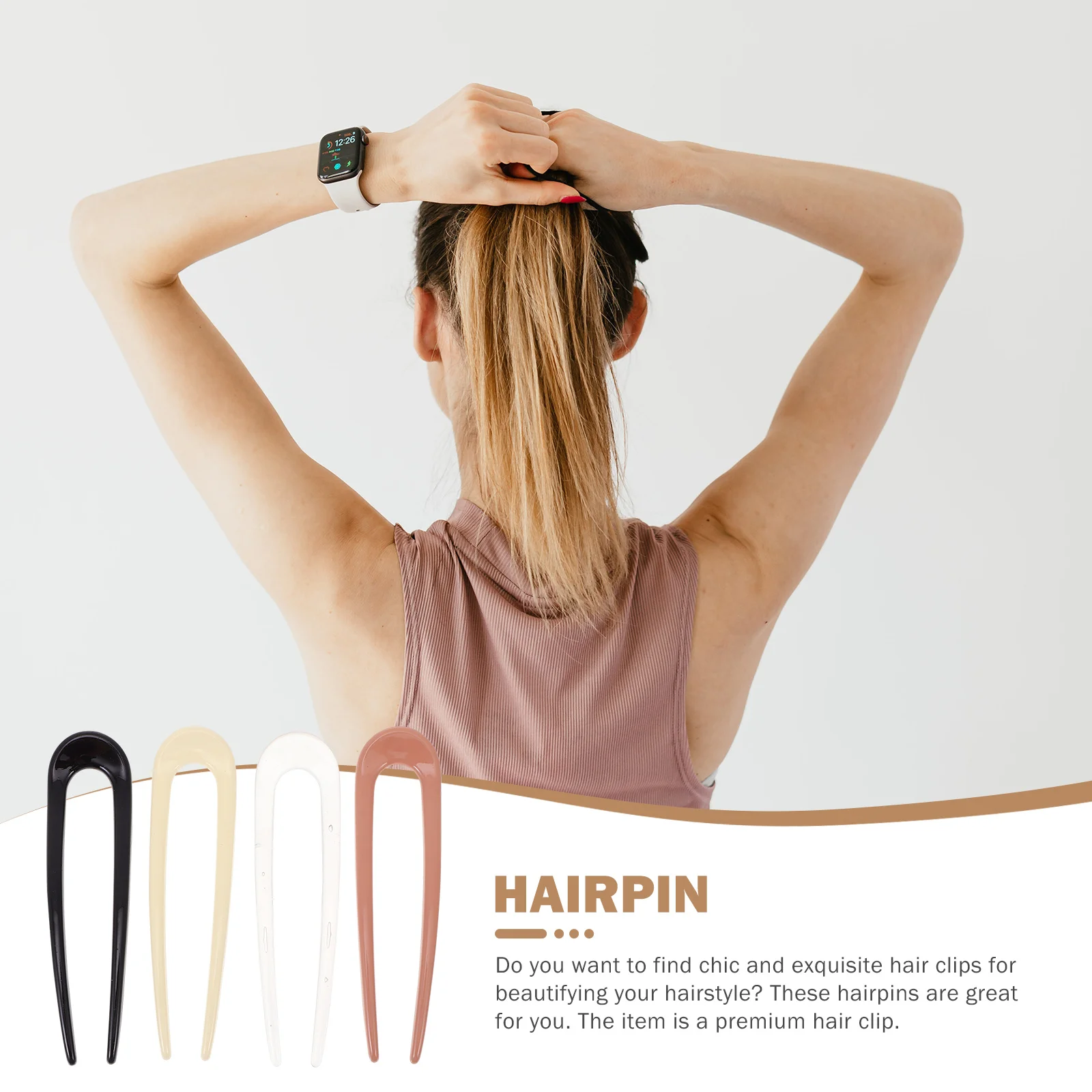 4 قطع من مشابك الشعر على شكل حرف U، مشابك سيدة ممتازة لعصي الشعر العصرية، ديكور غطاء الرأس الأنيق لقضاء عطلة السفر و #1