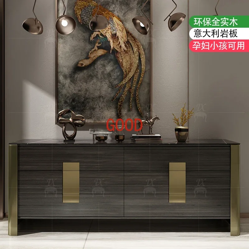 Italian-Style Light Luxury Bucket Post-Modern Stone Plate Hallway Partition Light Luxury Home Decoration Entrance Cabinet