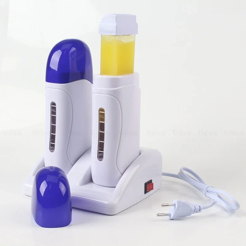 40W High Power Professional Hair Removal Wax Heater Machine Double Seat Roller Handheld Wax-melt Therapy Machine Beauty Salon