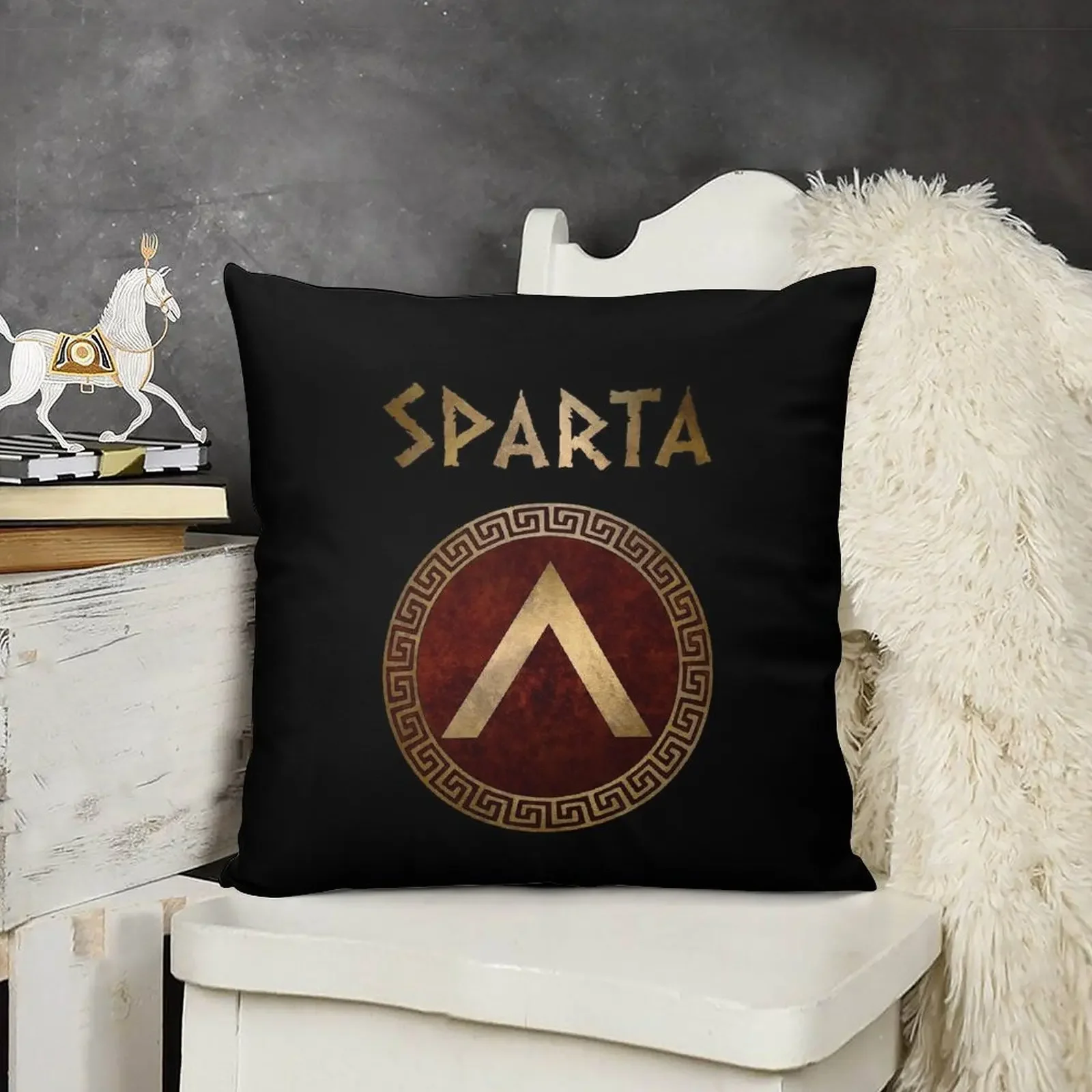 Spartan Shield Lacedaemonian Lambda Ancient Symbol of Sparta Throw Pillow luxury decor Cushions Cover Cushion Child pillow