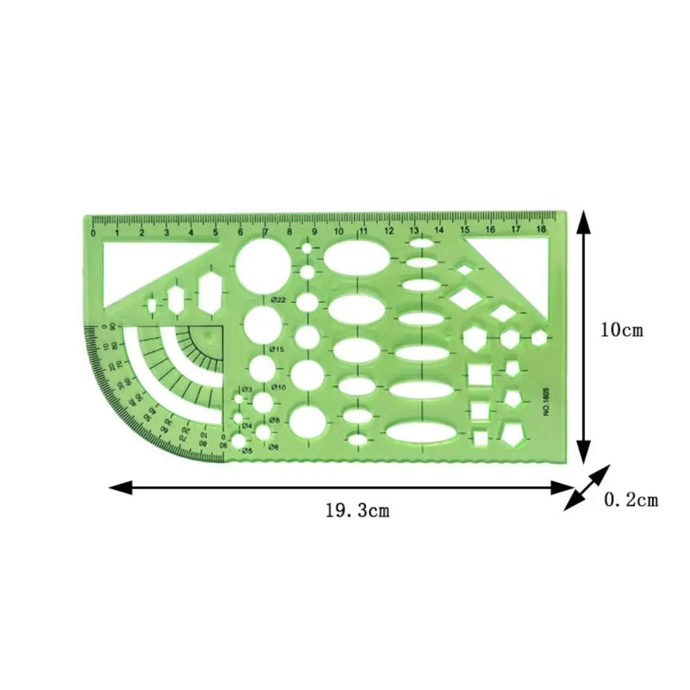 Modello geometrico Righello Disegno tecnico Righello ovale in plastica Studente di matematica Pittura Strumento di disegno Fornitura di disegno