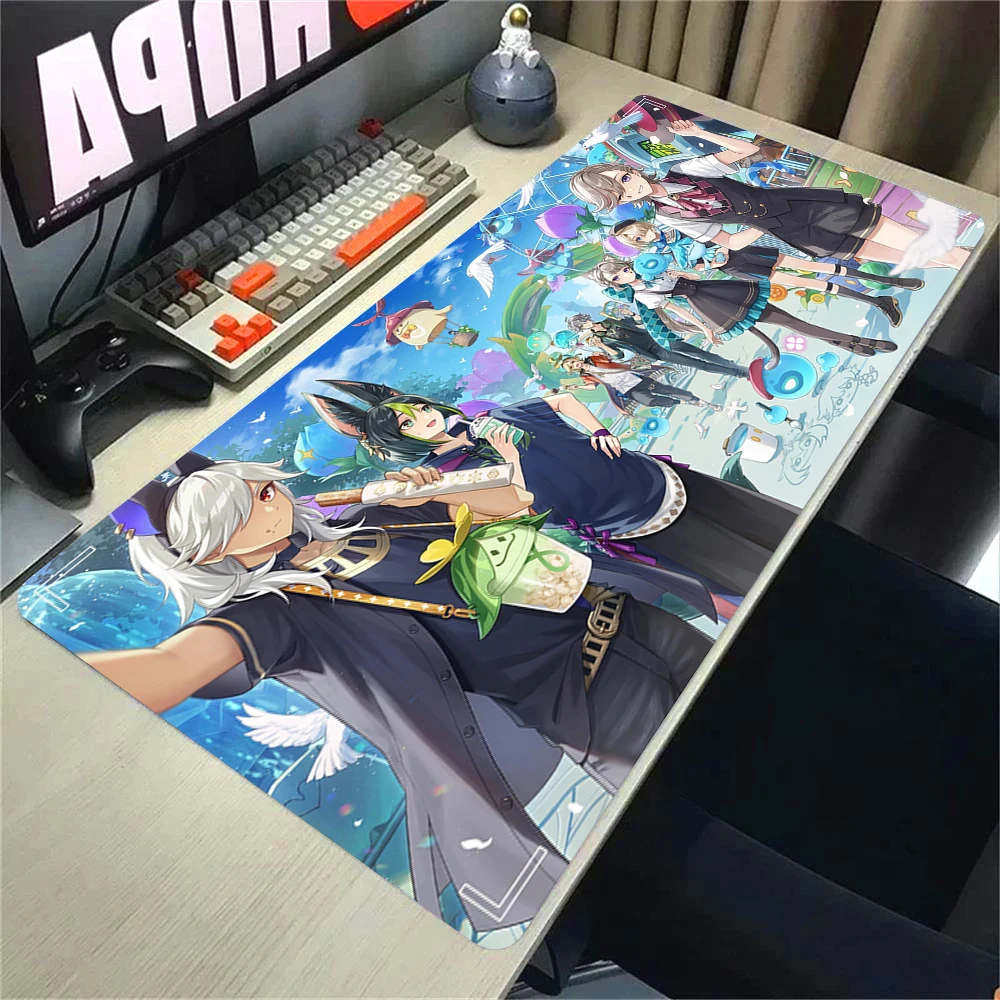 Genshin Impact Large Mouse Pad PC Computer Game MousePads Desk Keyboard Mats Office Rubber Anti-slip Mouse Mat 40x90 30x80 CM