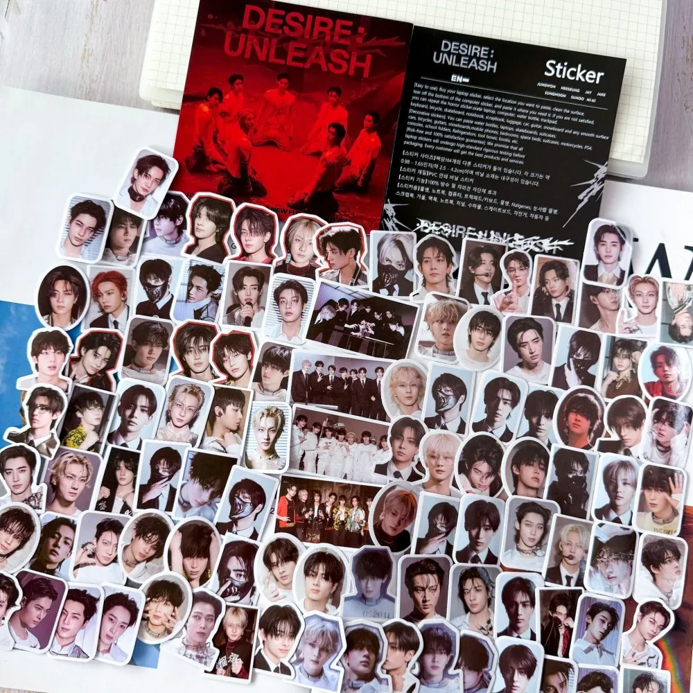 104 قطعة من ألبوم ENHYPEN الجديد من KPOP، ملصقات حقيبة ظهر الأمتعة الكورية للمشاهير من HEESEUNG JAY JAKE SUNGHOON JUNGWON NI-KI #4