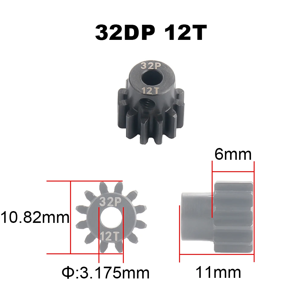 PYFORE モーターギア 32P 0.8 メートル 3.175 ミリメートル開口 10T - 24T 1/10 1/8 RC モデルカーバギートラッククローラーアクセサリー