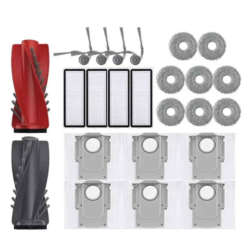 

B17B Main Side Brush Hepa Filter Mop Cloth Dust Bag For Roborock Qrevo Curv/P20 Pro Robot Vacuum Cleaner Accessory Set