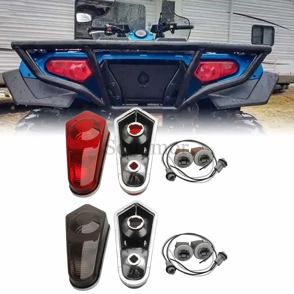 

UTV ATV Rear Tail Light Lampshade Housing Fits For Polaris RZR Sportsman 570 800 850 900 1000 XP EPS 2009-2025 Red/Smoke
