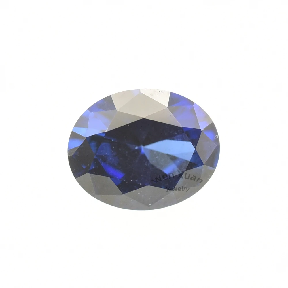 Size 2x3~15x20mm Oval Cut 34# Blue Stone Loose Synthetic Corundum Gems Stone For jewelry Wholesale DIY for Jewelry