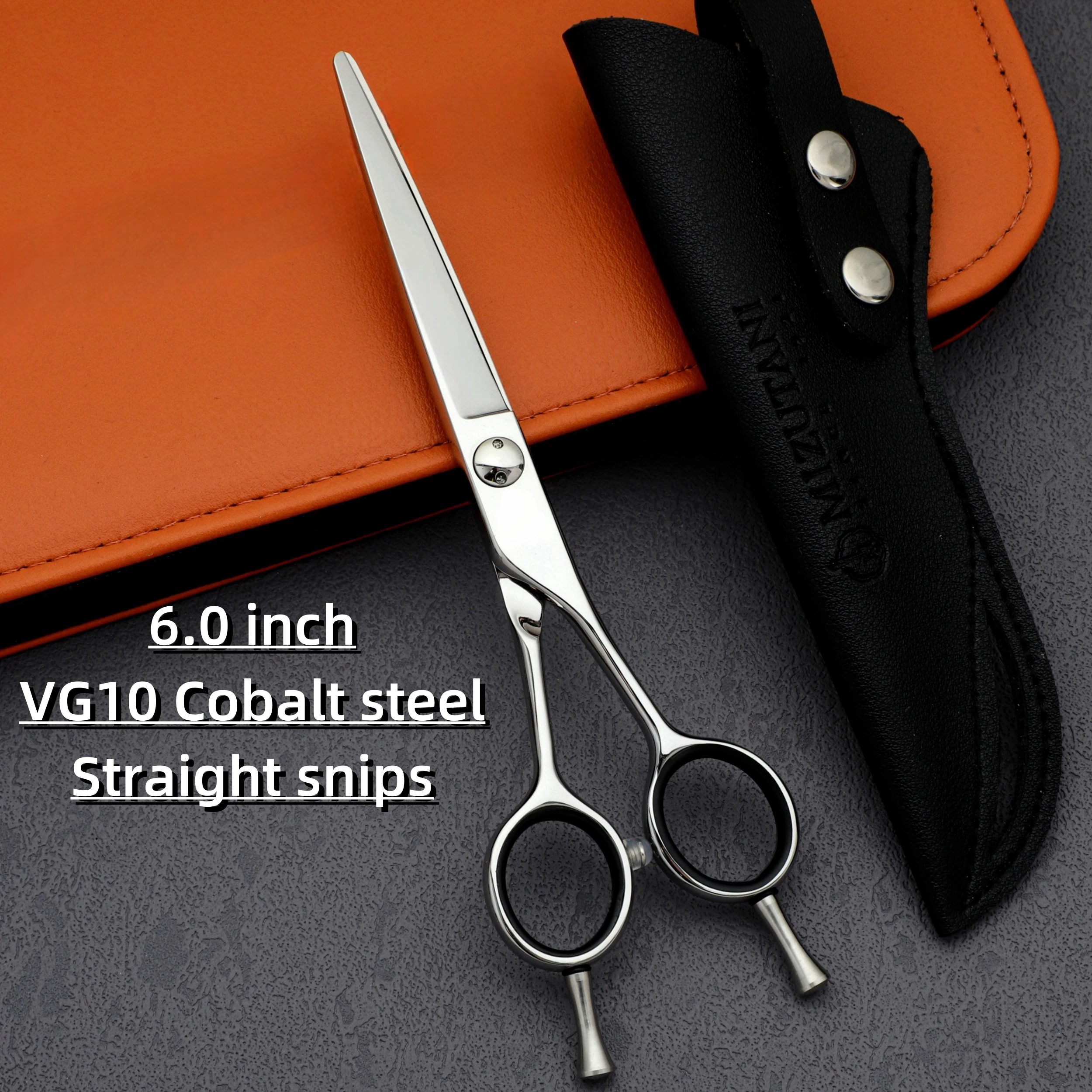 Professional hairdressing scissors，VG10 steel Straight cuntting shears，5.5-6.0 inch Bearing screw，High-end barber accessories