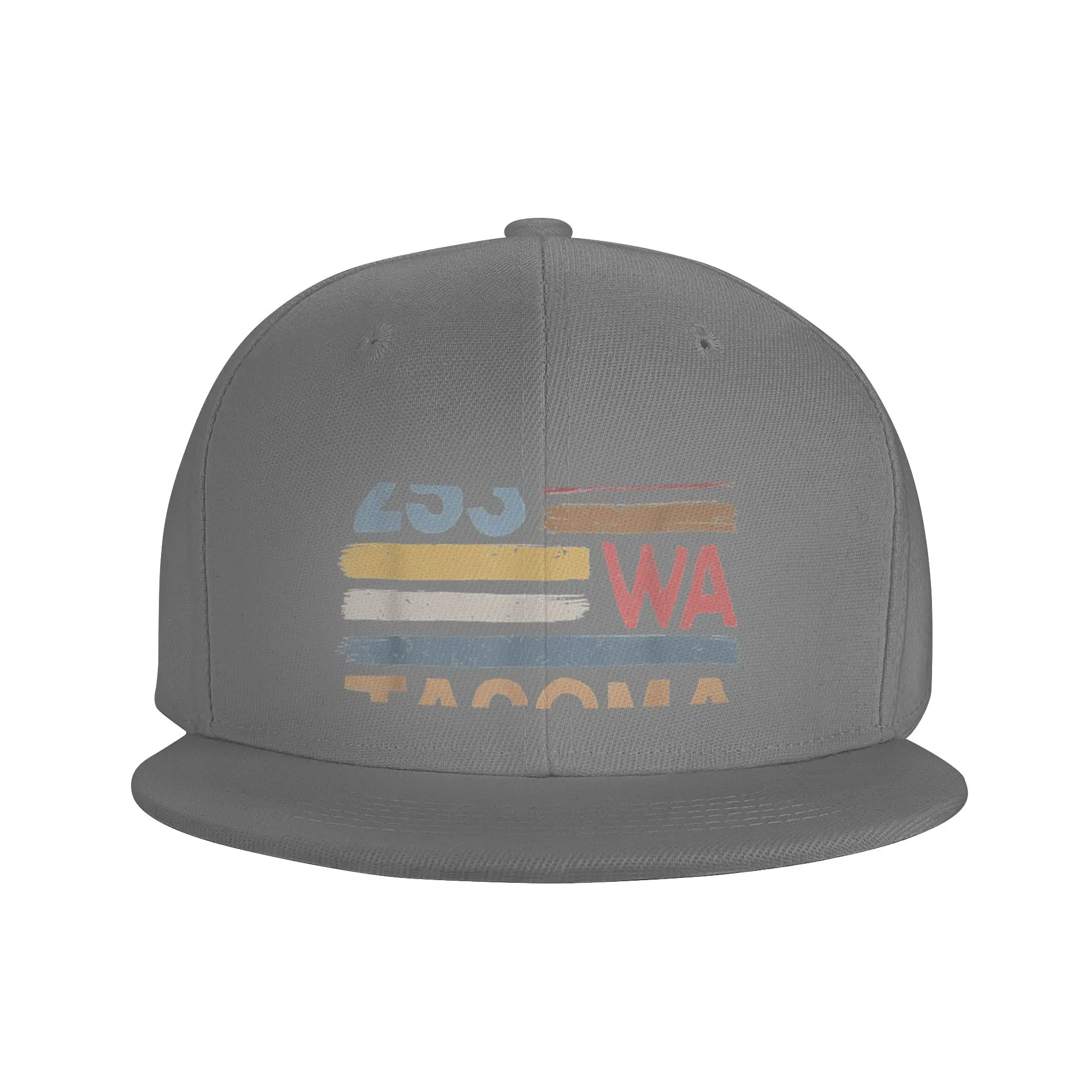 Fashion Retro Tacoma Area Code 253 Residents State Washington Flat Brim Sun Hat  Anti-Aging Brand Men Caps
