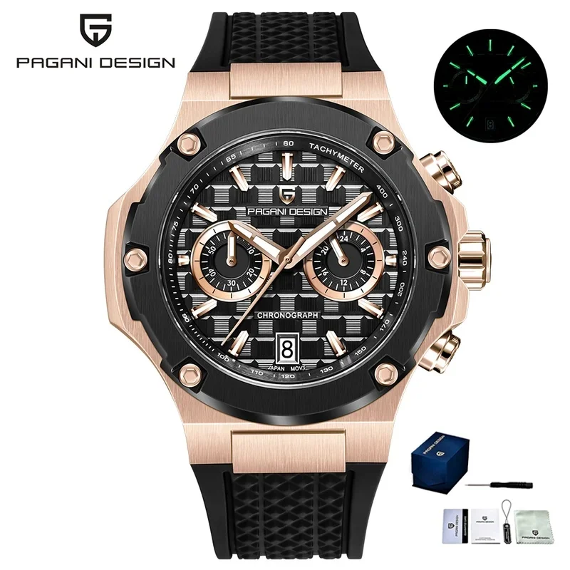 Pagani Design 2026 New Men's Original Luxury Waterproof Watch Quartz Men's Watch 44mm Sapphire Luxury Crystal Luminous PD-YS032