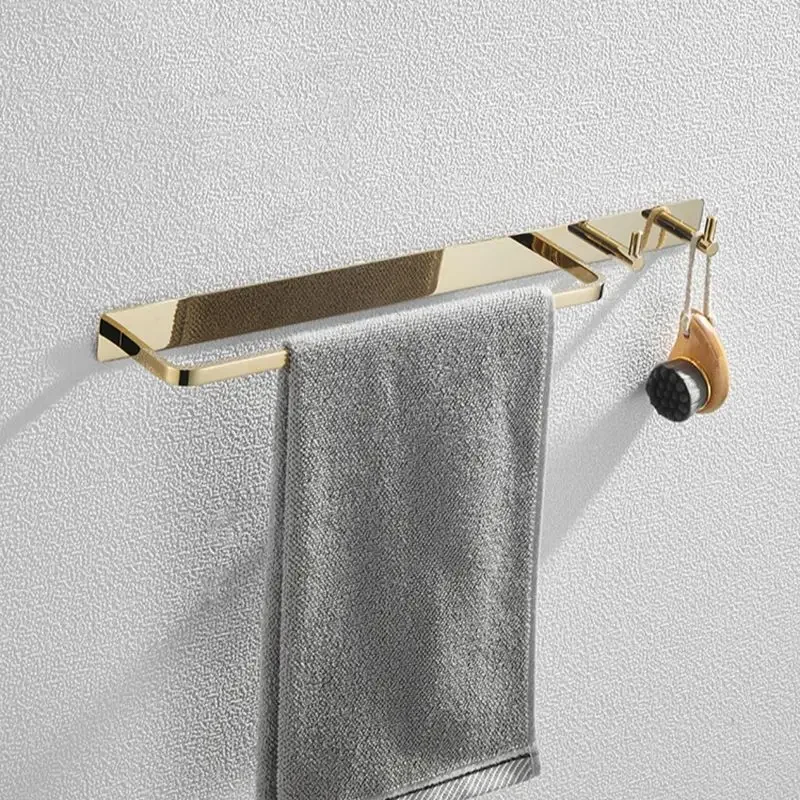 

Gold/Black Gold Bathroom Towel Bar Brass Shower Wall Hanging Towel Rack Toilet Bath Towel Rack Rack Towel Hanger Hook Chrome