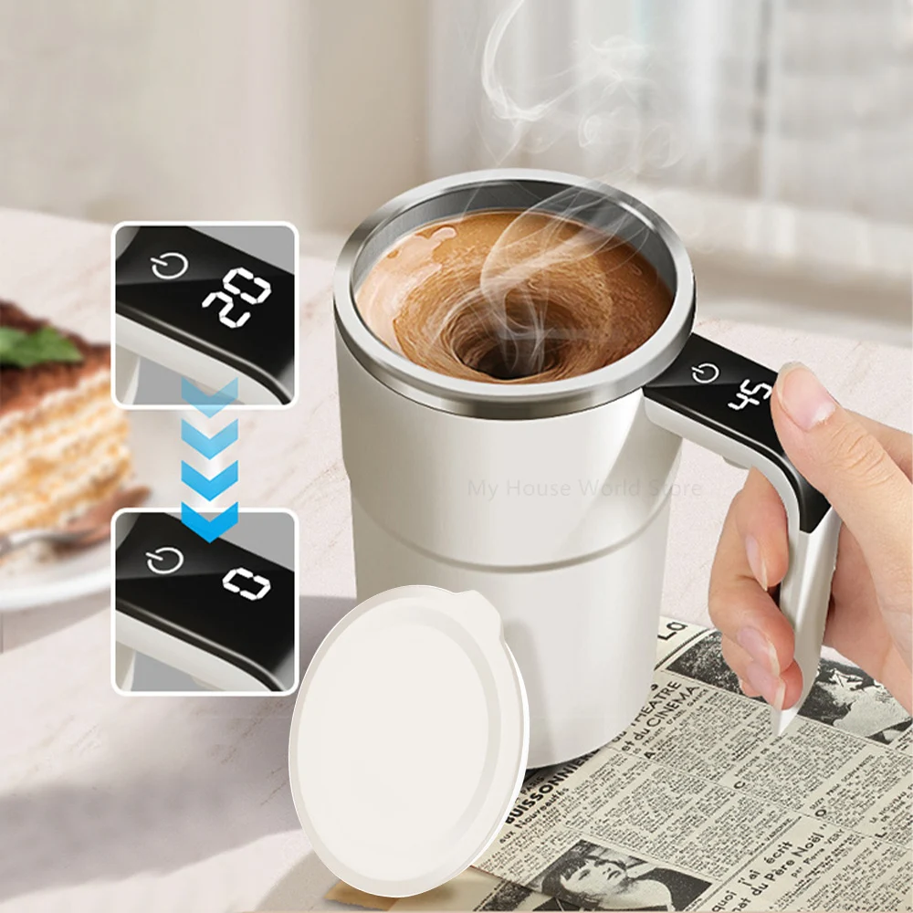 Automatic Stirring Cup Rechargeable Portable Coffee Electric Stirring Stainless Steel Mixer Rotating Magnetic Self Stirring Mugs