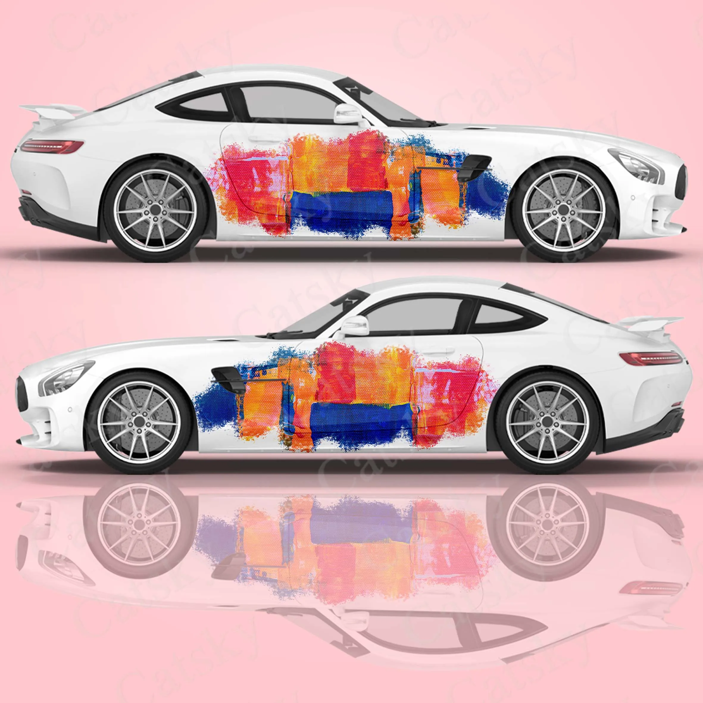 Graffiti Universal Size Car Length Stripe Decals 2 Pcs Car Decal Animal Car Decals Livery Large Vehicle Graphics Side Car Decals