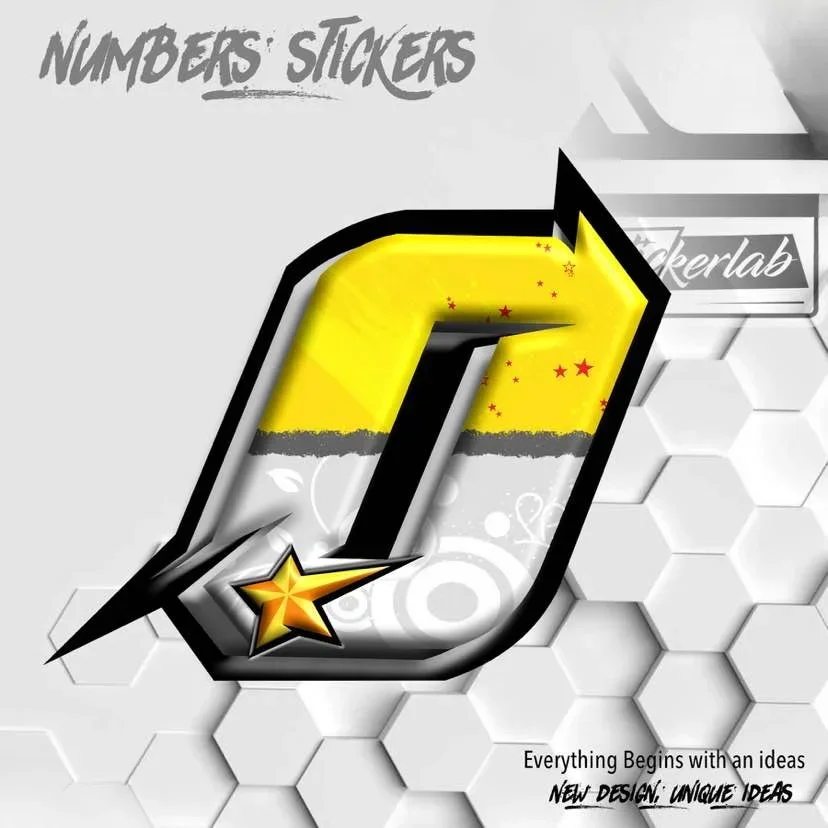 Number 0123456789 Car Motorcycle Stickers Motorbike Fuel Tank Fairing Waterproof Vinyl Decals DIY Scooter Body Decoration