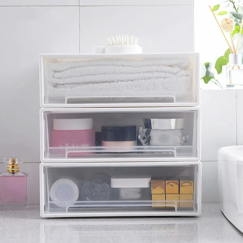 جديد صندوق تخزين بأدراج بلاستيكية مرئية تكويم صندوق تخزين مكتبي متعدد الوظائف صندوق تخزين قابل للتكديس