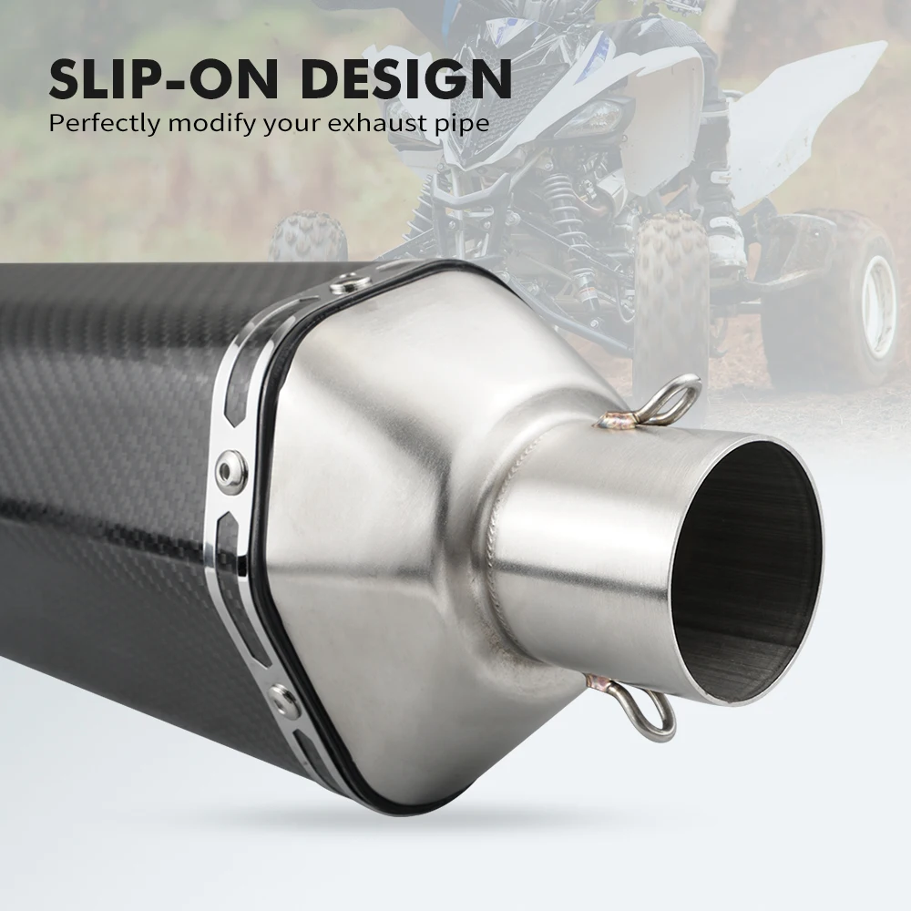 ATV Exhaust Pipe Muffler Slip-On for Yamaha Raptor 700 700R SE YFM700 R 2006-2022 NiceCNC Carbon Fibre Replacements Accessories