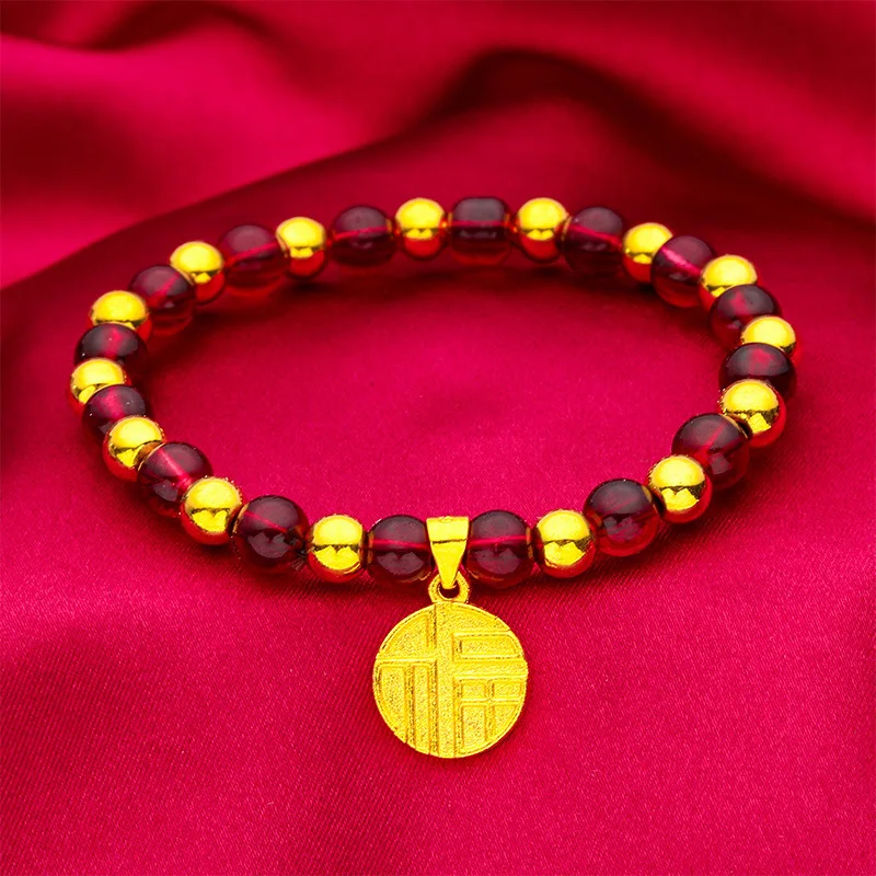 AU999 24K Gold Women's Red 