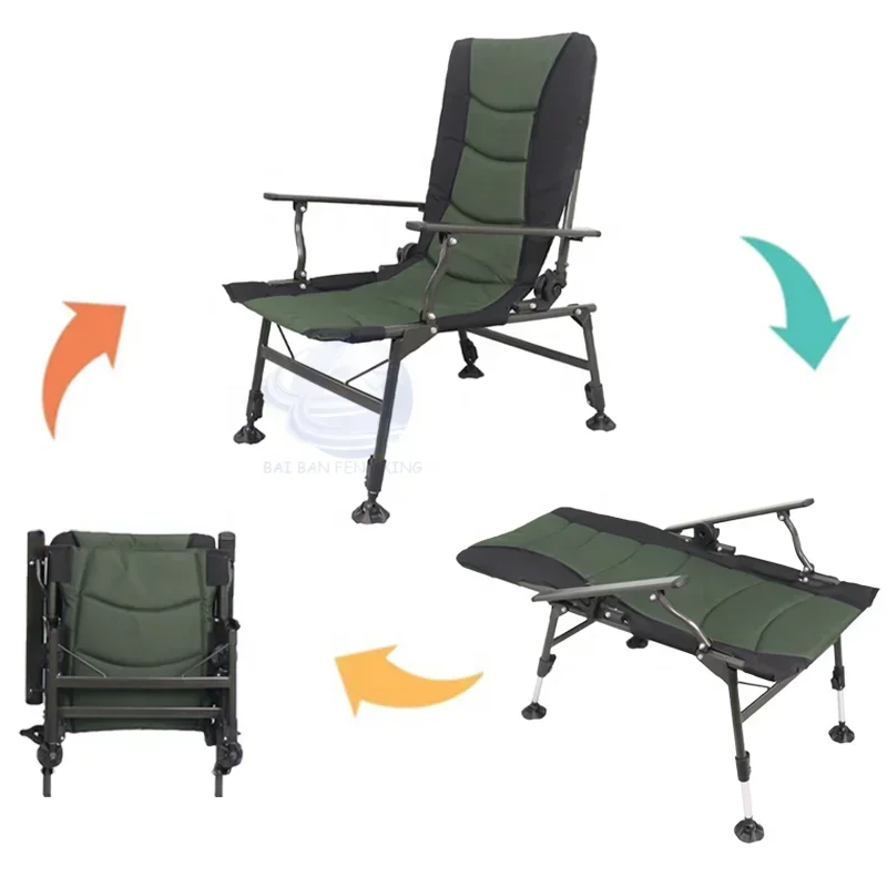 Outdoor Picnic Seat Camping Fishing Chair Luxury Foldable Portable Folding Comfortable Adjustable High Back Beach Aluminum