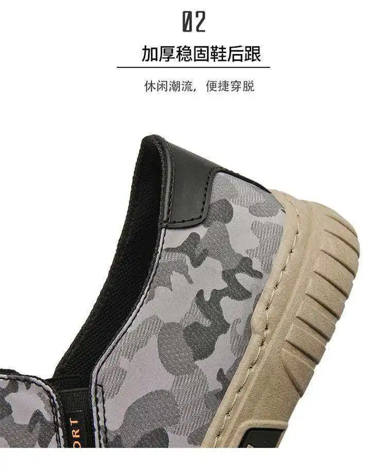 Camouflage Canvas Herren Freizeitschuhe Atmungsaktive Sommer Sportliche Slip-On Peking-Freizeitschuhe Runde Zehenkappe Flacher Absatz Leichte Schuhe – Detail 8