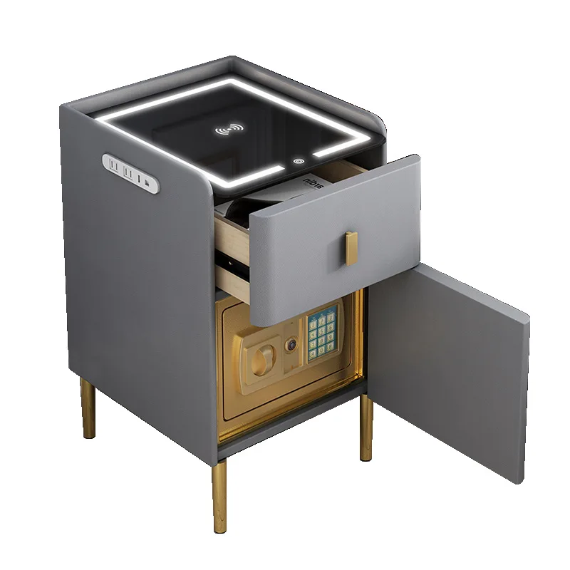 

Smart bedside table, safe, integrated home anti-theft, multi-function wireless charging, USB light luxury bedside table with